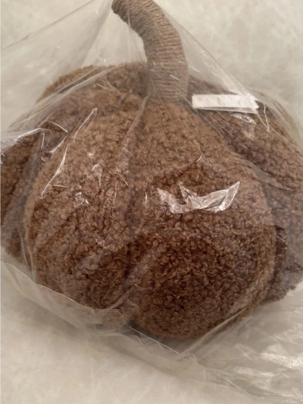 Pottery Barn ~ Cozy Tobacco Pumpkin Pillow ~  Large 9.5”x14”